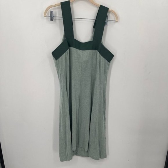 Athleta Santorini Support Green Women Large V Neck Mini Tank Athleisure Dress - Picture 6 of 7